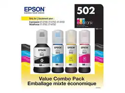 Walmart Epson EcoTank 502 Ink Bottles Value Club Pack (Black, Cyan, Magenta, Yellow) offer