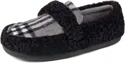 Walmart Zizor Women's Warm Fuzzy Plaid Slippers Cozy Slippers for Women offer