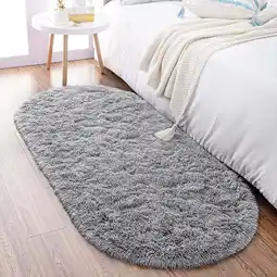 Walmart Homore Ultra Soft Modern Oval Rugs for Bedroom, 2.6' x 5.3' , Gray offer