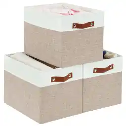Walmart DECOMOMO Fabric Storage Baskets 13 x 15 x 13 Collapsible Storage Bins (Grey and White, Set of 3) offer