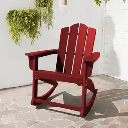 Walmart JUSTLET Outdoor Patio Chair, HDPE Plastic Rocking Adirondack Chair,Black offer