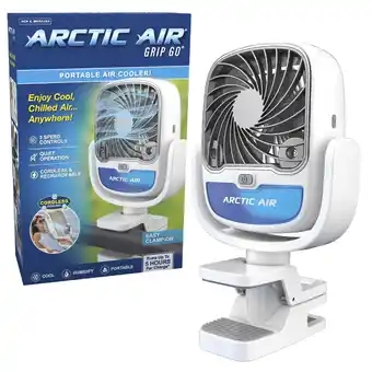 Walmart Arctic Air Grip Go Portable Evaporative Air Cooler, Rechargeable Cooling Fan, Clamp-on Space Cooler offer