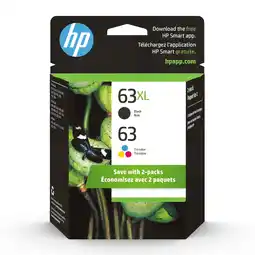 Walmart HP 63XL Black High-Yield and 63 Tri-Color Ink Cartridges 2-Pack offer