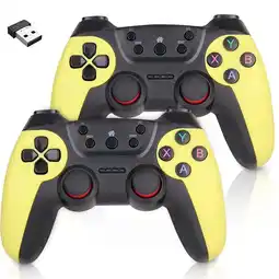 Walmart G JGOO 2.4GHz 2 Pack Wireless Game Controller Joystick for Win98/2000/XP/2003/Win7, Yellow, 2 Count offer