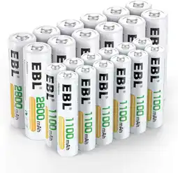 Walmart EBL 12-Pack AA 2800mAh & 12-Pack AAA 1100mAh 1.2V Rechargeable Nimh Batteries Cell offer