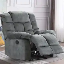 Walmart Bonzy Home Recliner Chair Breathable Fabric Reclining Chair Manual Sofa for Living Room, Gray offer