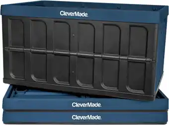 Walmart CleverMade 3 Pack Stackable Collapsible Storage Bin No Lids - 16 Gal Ocean offer
