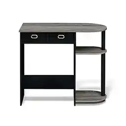 Walmart Furinno Go Green Wood Home Laptop Notebook Computer Desk in Oak Gray/Black offer