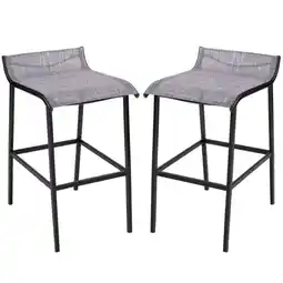 Walmart Vitarpatio 2Pcs Outdoor Bar Stools, Patio Bar Height Stool Textilene High Bar Chair w/ Footrest,Gray offer