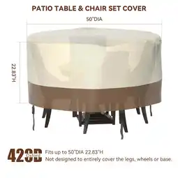 Walmart Topteng 22.83 Beige and Brown Table and Chairs Furniture Set Cover offer