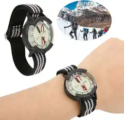 Walmart Outdoor Wrist Compass, Waterproof Compass Adjustable Dial for Camping Diving Hiking Compass Watch offer