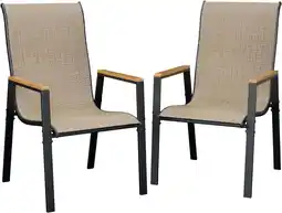Walmart UDPATIO Patio Chairs Set of 2, Outdoor Dining Chairs with Textilene, Metal Frame for Garden,Khaki offer