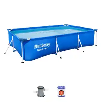 Walmart Bestway Steel Pro 9.8'x6.6'x26 Rectangular Above Ground Swimming Pool Set offer