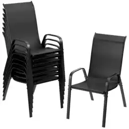 Walmart Arlopu 8Pcs Patio Dining Chairs Outdoor Stackable Armrest Chairs for Lawn Garden Backyard offer