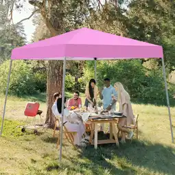 Walmart Outdoor Basic 8'x10' Pop-up Canopy, Outdoor Canopy with Adjustable Height, PInk offer