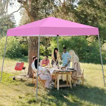 Walmart Outdoor Basic 8'x10' Pop-up Canopy, Outdoor Canopy with Adjustable Height, PInk offer