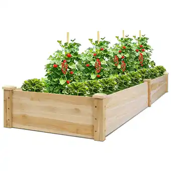 Walmart Costway Wooden Vegetable Raised Garden Bed Backyard Patio Grow Flowers Planter offer