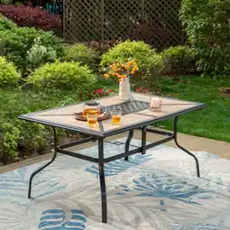 Walmart Sophia & William Outdoor Patio Dining Table for 6 Metal Frame and Wood-Look Top offer