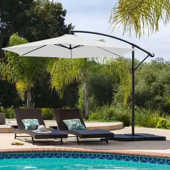 Walmart Devoko 10ft Patio Offset Umbrella Outdoor Hanging Umbrellas, White offer