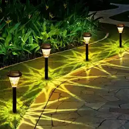 Walmart FKHouse 8 Pack Waterproof Outdoor Solar Pathway Lights for Garden and Landscape offer