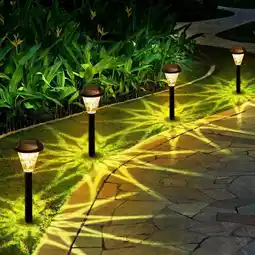 Walmart FKHouse 8 Pack Waterproof Outdoor Solar Pathway Lights for Garden and Landscape offer