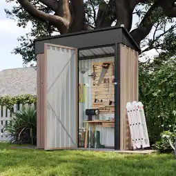 Walmart Aoxun 5' x 3' Outdoor Metal Storage Shed with Door & Lock for Backyard, Garden offer