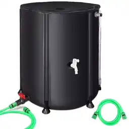 Walmart Collapsible Rain Barrel 53 Gallon Rainwater Collection Storage Tank with Garden Hose, Black offer