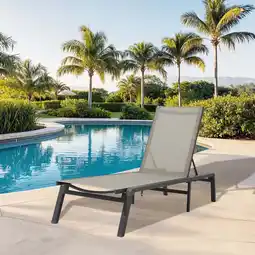 Walmart JUSTLET Aluminum Outdoor Chaise Lounge Recliner with Adjustable Backrest，Khaki offer