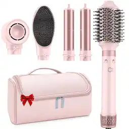 Walmart RACCOMB Pro Air Styler System, 5 in 1 Hair Dryer Brush Set with Bag, Global Voltage, Pink offer