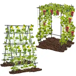 Walmart ResenkosA-Frame Garden Cucumber Trellis with Netting for Climbing Plants Outdoor-Black offer