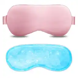 Walmart Cooling Gel Eye Mask for Migraines & Puffy Eyes - Reusable Sleep Mask for Dark Circles Relief, Pink offer