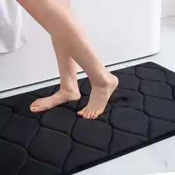 Walmart Smiry Memory Foam Bathroom Rugs, Ultra Soft & Non-Slip Bath Mat, 17x24, Black offer