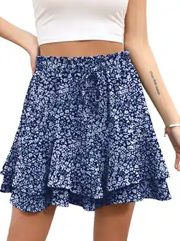 Walmart Cueply Flowy Shorts for Women Mini Tennis Skirt Ruffle Tiered Skorts Running Workout Sports Shorts offer