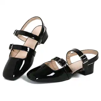 Walmart Ablanczoom Sandals Womens Pumps Low Heels Closed Square Toe Wedding Party Dress Mary Jane Shoes offer
