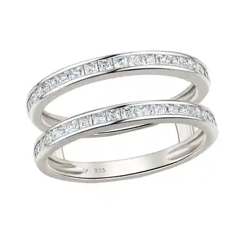 Walmart Wuziwen Princess 925 Sterling Silver Ring Enhancer for Women Cubic Zirconia Wedding Band Size 7 offer