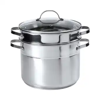 Walmart Denmark Tools for Cooks 3 Piece Stainless Steel Multi Cooker Large Stock Pot with Glass Lid, 8 Quart offer