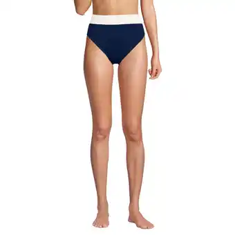 Walmart Lands' End Women's Reversible Ultra High Leg High Waisted Bikini Swim Bottoms offer