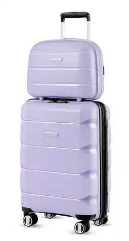 Walmart YOETEY Carry on Luggage Set, 20 inch Lightweight Hardside Suitcase with 14 Cosmetic Case for Adult offer