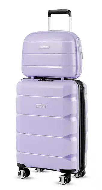 Walmart YOETEY Carry on Luggage Set, 20 inch Lightweight Hardside Suitcase with 14 Cosmetic Case for Adult offer