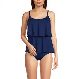 Walmart Lands' End Women's Scoop Neck Tiered Tankini Swimsuit Top offer