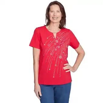 Walmart Alfred Dunner Womens Dazzling Shooting Stars With Beaded Split Neck offer