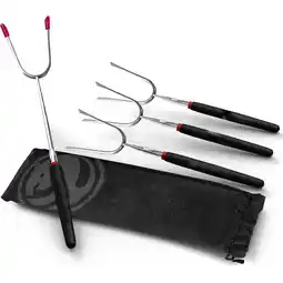 Walmart Sherry Retractable Grilling Skewers Set with Insulated Handles, Heavy-Duty Metal, 4-Pack offer