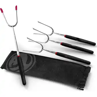 Walmart Sherry Retractable Grilling Skewers Set with Insulated Handles, Heavy-Duty Metal, 4-Pack offer
