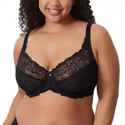 Walmart DELIMIRA Women's Plus Size Full Coverage Underwire Unlined Minimizer Lace Bra offer