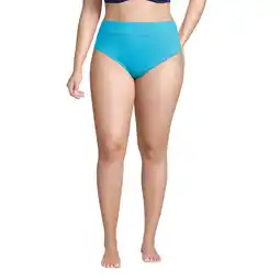 Walmart Lands' End Women's Plus Size Chlorine Resistant High Leg High Waisted Bikini Swim Bottoms offer