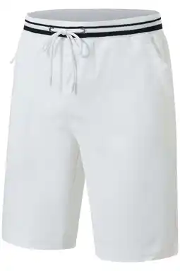 Walmart QPNGRP Men's Zipper Pocket Quick Dry Shorts Drawstring Elastic Waistband Casual Shorts White 34 offer
