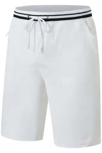 Walmart QPNGRP Men's Zipper Pocket Quick Dry Shorts Drawstring Elastic Waistband Casual Shorts White 34 offer