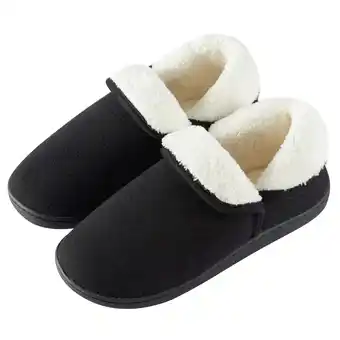 Walmart Somdot Women's Knit Bootie Slippers Comfy Warm Plush Memory Foam Shoes for Indoor Outdoor, Black offer