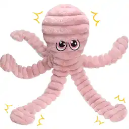 Walmart Prime Pets Dog Toys for Large Dogs, 27 Large Crinkle Squeaky Dog Chew Toy, Purple Octopus offer