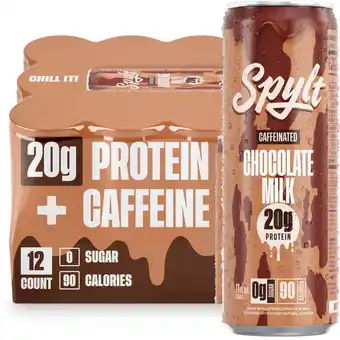 Walmart Spylt Protein Milk, 60 mg Caffeine, 20g Protein, Sugar and Lactose Free, Chocolate, 11 oz, 12 Count offer